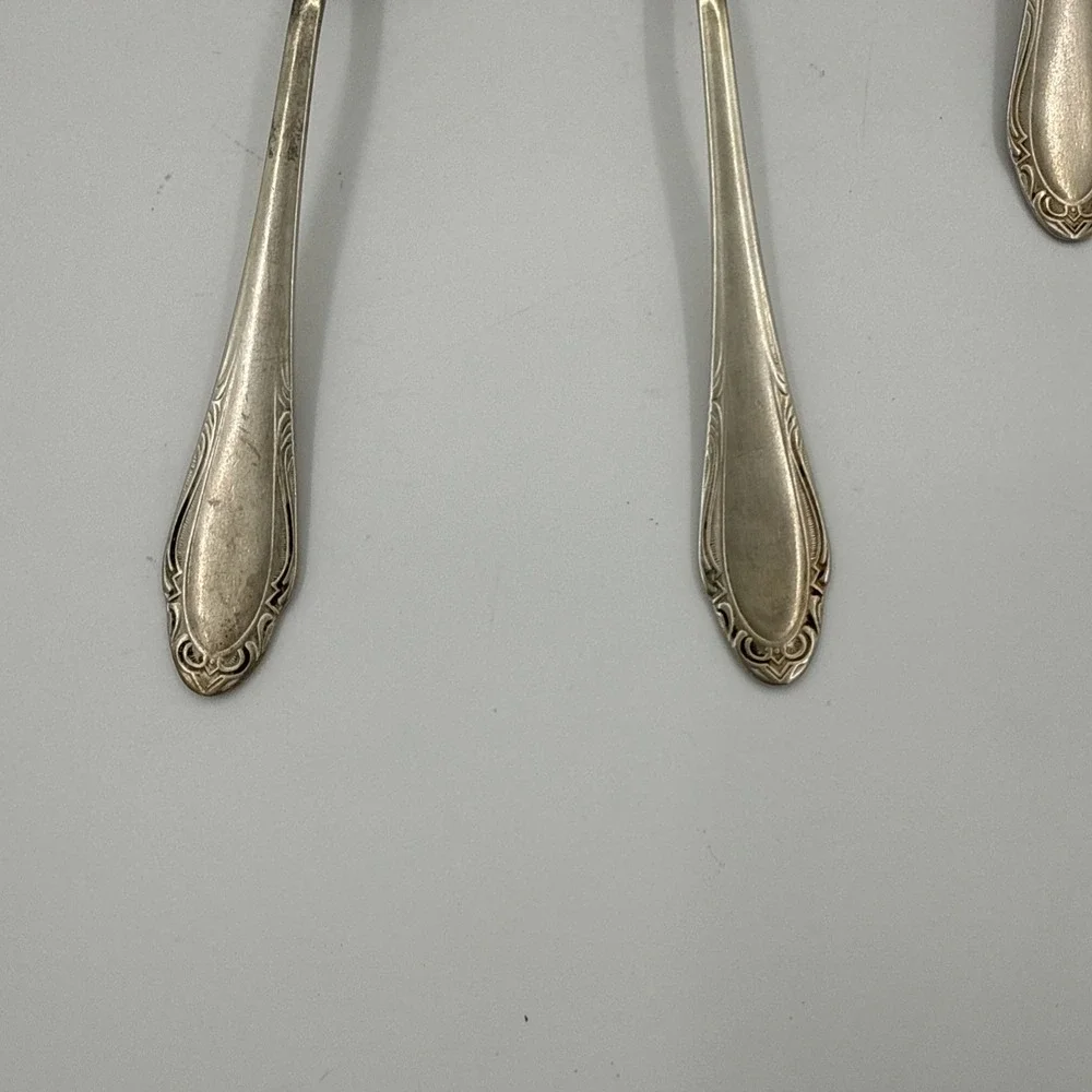 Silvia Made In Germany Vintage Silver Plated Spoons Rococo Style